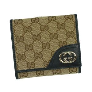 GUCCI(グッチ) Wホック財布 181594 9769 ブラック/ベージュ