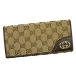 GUCCI(グッチ) 長札財布 204836 9643 ベージュ/ダークブラウン