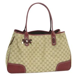 GUCCI(グッチ) トートバッグ 161719 TOTE/TOP HANDLE/LARGE ベージュ/レッド