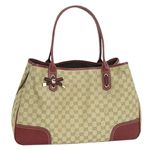 GUCCI(グッチ) トートバッグ 161719 TOTE/TOP HANDLE/LARGE ベージュ/レッド