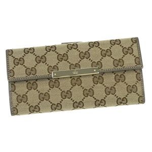 GUCCI(グッチ) 長札財布 112715 9786 ブラック/ベージュ