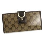 GUCCI(グッチ) 長札財布 154256 WALLET CONTINENTAL ZIP ベージュ/ダークブラウン