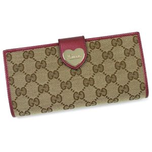 GUCCI(グッチ) 長札財布 203550 9755 ベージュ/レッド