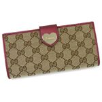 GUCCI(グッチ) 長札財布 203550 9755 ベージュ/レッド