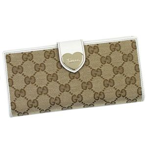 GUCCI(グッチ) 長札財布 203550 9761 ベージュ/ホワイト