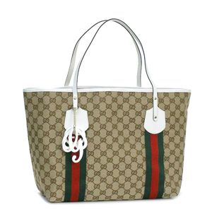 GUCCI(グッチ) トートバッグ 211970 TOTE DOUBLE SHOULDER LARGE ベージュ/ホワイト