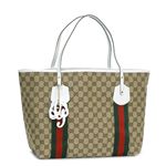 GUCCI(グッチ) トートバッグ 211970 TOTE DOUBLE SHOULDER LARGE ベージュ/ホワイト