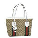 GUCCI(グッチ) トートバッグ 211971 TOTE DOUBLE SHOULDER MEDIUM ベージュ/ホワイト