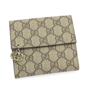 GUCCI(グッチ) Wホック財布 212105 WALLET FLAP FRENCH ベージュ-EBONY