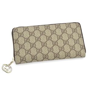 GUCCI(グッチ) 長札財布 212110 WALLET ZIP AROUND ベージュ-EBONY