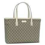 GUCCI(グッチ) トートバッグ 211137 TOTE MD ZIP CLOSURE ベージュ/ホワイト