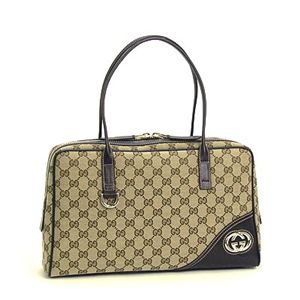 GUCCI(グッチ) ショルダーバッグ 169971 TOP HANDLE/BOSTON/MEDIUM ベージュ/ダークブラウン