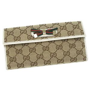 GUCCI(グッチ) 長札財布 167464 WALLET CONTINENTAL ベージュ/ホワイト