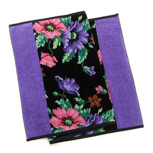 FEILER（フェイラー） タオル POPPIES BLACK PURPLE GUEST TOWEL 37/80