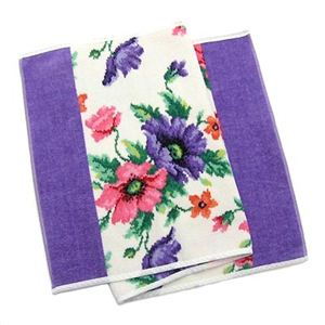 FEILER（フェイラー） タオル POPPIES WHITE PURPLE GUEST TOWEL 37/80