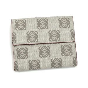 Loewe（ロエベ）Wホック財布 ANAGRAM 118.80.A54 BILLFOLD PURSE ライトグレー