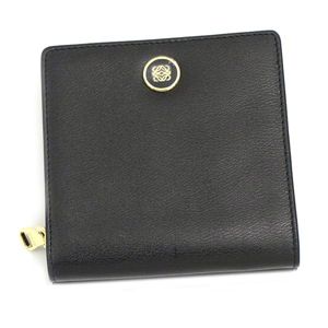 Loewe（ロエベ）二つ折り財布（小銭入れ付） ANAGRAM SIGNATURE 118.30.A53 BILLFOLD AND COINPURSE ブラック