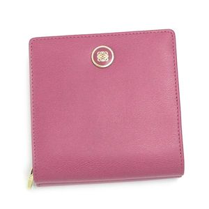 Loewe（ロエベ）二つ折り財布（小銭入れ付） ANAGRAM SIGNATURE 118.30.A53 BILLFOLD AND COINPURSE ダークピンク