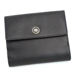 Loewe（ロエベ） Wホック財布 ANAGRAM SIGNATURE 118.30.A54 BILLFOLD PURSE ブラック