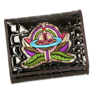 Vivienne Westwood（ヴィヴィアンウエストウッド） Wホック財布 APPLIQUE 737 ダークブラウン