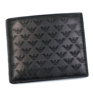 Emporio Armani（エンポリオ・アルマーニ） 二つ折り財布（小銭入れ付） YC043 YEM122 87130 ブラック