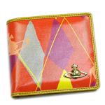 Vivienne Westwood（ヴィヴィアンウエストウッド） 二つ折り財布（小銭入れ付） NEW HARLEQUIN 730 オレンジ