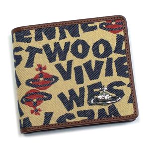 Vivienne Westwood（ヴィヴィアンウエストウッド） 二つ折り財布（小銭入れ付） STONEAGE 730 ベージュ