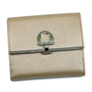 Ferragamo（フェラガモ） Wホック財布 GANCINI ICONA VITELL 224639 433257 ブロンズ