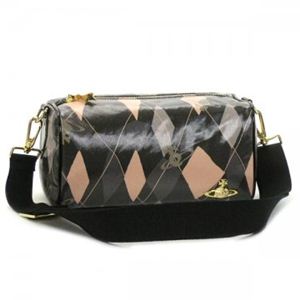 Vivienne Westwood(ヴィヴィアンウエストウッド) ナナメガケバッグ NEW HARLEQUIN 5071  ブラック H13×W25×D14