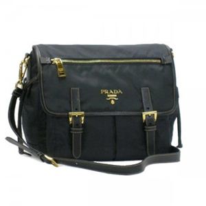 Prada（プラダ） ショルダーバッグ TESSUTO+SAFFIANO BT0687 F0308 ダークグレー H26×W28×D15