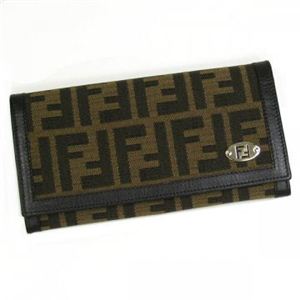 Fendi（フェンディ） 長財布 ZUCCA JACQUARD 8M0220 F0MR5 ダークブラウン H9×W18.5×D2