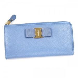 Ferragamo（フェラガモ） 長財布L字ファスナー  22C124 600258 FLEUR BLEUE