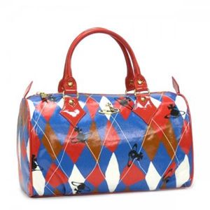 Vivienne Westwood（ヴィヴィアンウエストウッド） ボストンバッグ NEW HARLEQUIN 4608  レッド H16（C）×W30×D14