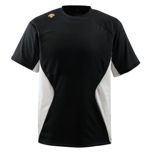 デサント（DESCENTE） ベースボールシャツ （野球） DB114 ブラック×Sホワイト×Sゴールド XO