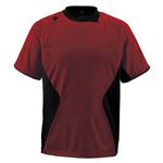 デサント（DESCENTE） ベースボールシャツ （野球） DB114 エンジ×ブラック×ブラック L