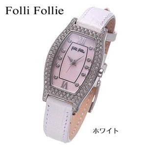 Folli Follie（フォリフォリ） トノーレザーウォッチ WF6A063SSP-WHT／ホワイト