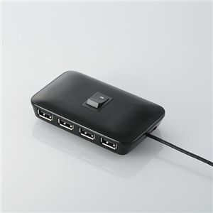 エレコム USBHUB2.0/コレHUB プラス/セルフパワー/4ポート/スイッチ付/磁石付/1m/ブラック U2H-TS410SBK