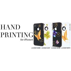 icover iPhone4pP[X HAND PRINTING AS-IP4HP-EB/W zCg1 itZbgj摜3XV