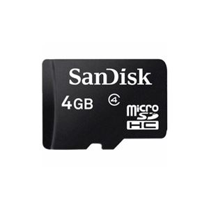 （まとめ）SanDisk microSDHC 4GB UHS-1 C4 SDアダプター付 プラケース入り SDSDQAB-004G-BULK【×5セット】