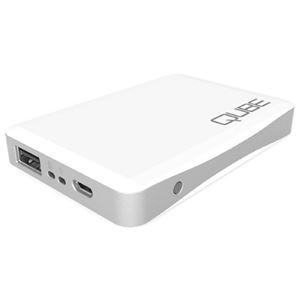 （まとめ）QUBE モバイルバッテリー ホワイト ADD-SL-002-W【×2セット】