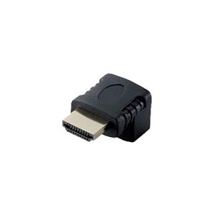 （まとめ）エレコム HDMI L字型アダプタ（タイプA-タイプA） 下向き AD-HDAAB02BK【×5セット】