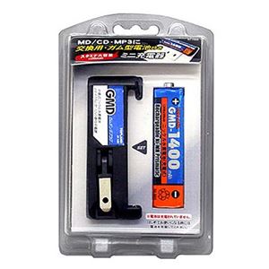 （まとめ）TOPLAND ガム型電池+充電器セット 1400mAh M186【×2セット】