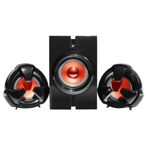 （まとめ）ピーナッツクラブ サウンドウーファー＆スピーカーDELUXE レッド AH9252AA-RD【×2セット】