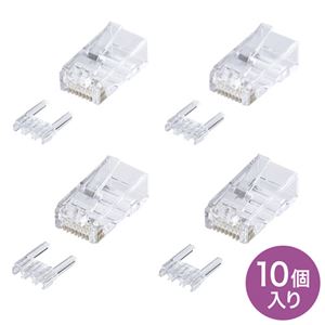 （まとめ）サンワサプライ カテゴリ6RJ-45コネクタ（単線用） ADT-6RJ-10N【×3セット】