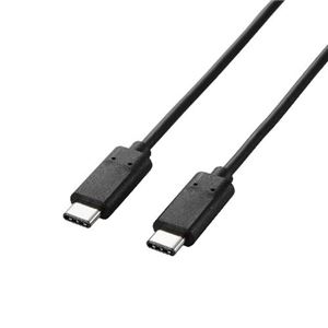 （まとめ）エレコム USB2.0ケーブル（Type-C-TypeC） U2C-CC20BK【×2セット】