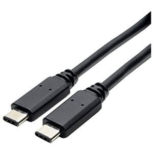 （まとめ）ミヨシ USB2.0ケーブル C-Cコネクタ 1m 黒 USB-CC210／BK【×2セット】