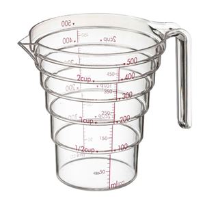 （まとめ）山崎実業 段々計量カップ 500ML クリア YJ-02698【×5セット】