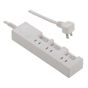 （まとめ）オーム電機 個別スイッチ付 節電タップ 3個口 1m HS-T1387W【×5セット】
