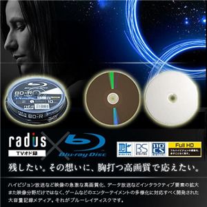 RADUS BD-R 4倍速 10枚スピンドル ワイドプリントレーベル