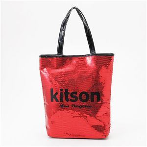 kitson(キットソン) スパンコール 縦型トートバッグ レッド